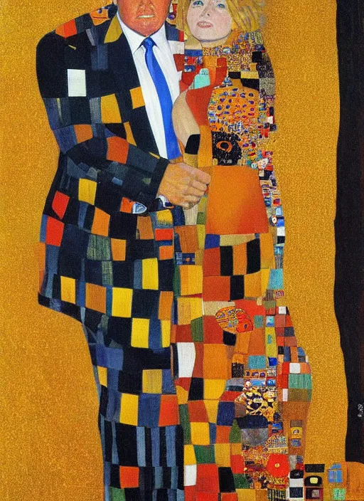 Image similar to portrait of donald trump by gustav klimt