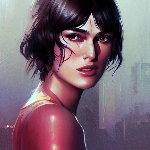 Image similar to keira knightley portrait as manga girl, realistic shaded perfect face, fine details. anime. realistic shaded lighting poster by ilya kuvshinov katsuhiro otomo ghost - in - the - shell, magali villeneuve, artgerm, jeremy lipkin and michael garmash and rob rey