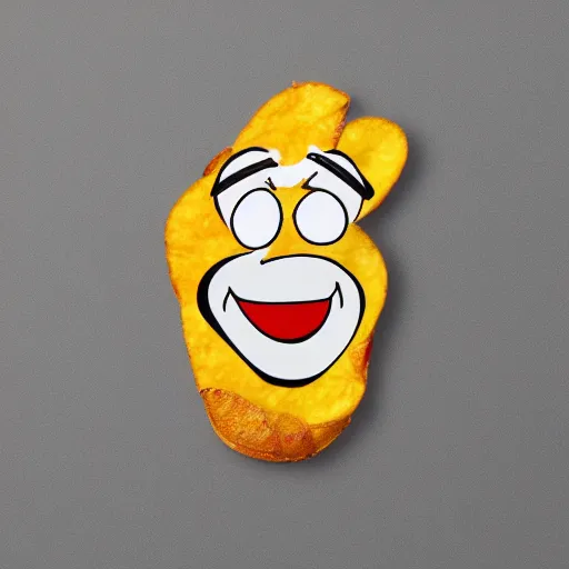 Image similar to photo of [ a single salted french fry chip ] shaped like that looks like ( stephen fry ) as a [ pixar character ] hybrid intercross mix cinematic lighting