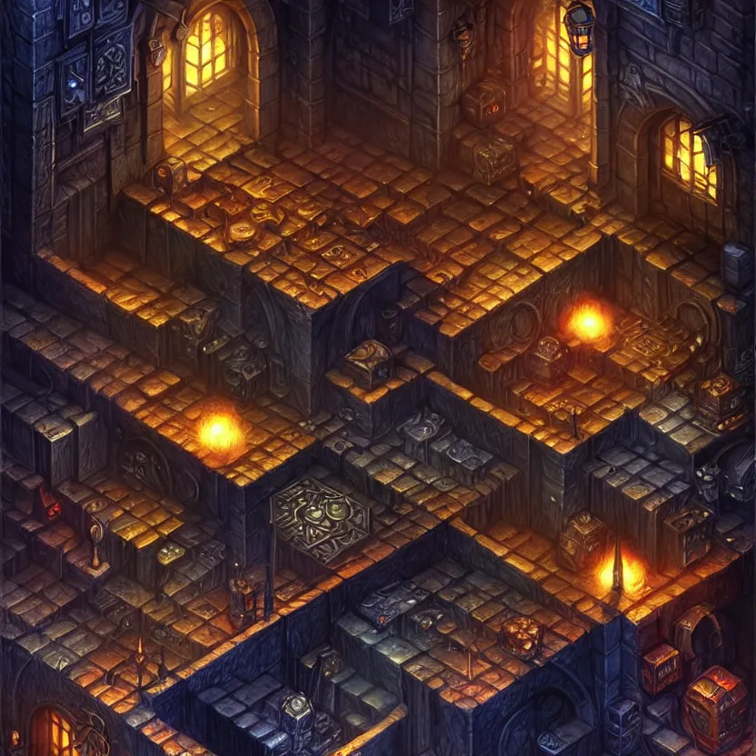 Image similar to isometric game area of a dark city from baldur's gate, game art, intricate details, ultra realistic, by art germ, by gerald brom, fantasypunk, amazing d & d art, trending cgsociety, artstation, sharp