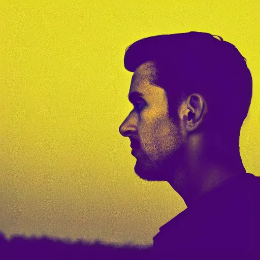 Image similar to male profile shot, silhouette, abstract,