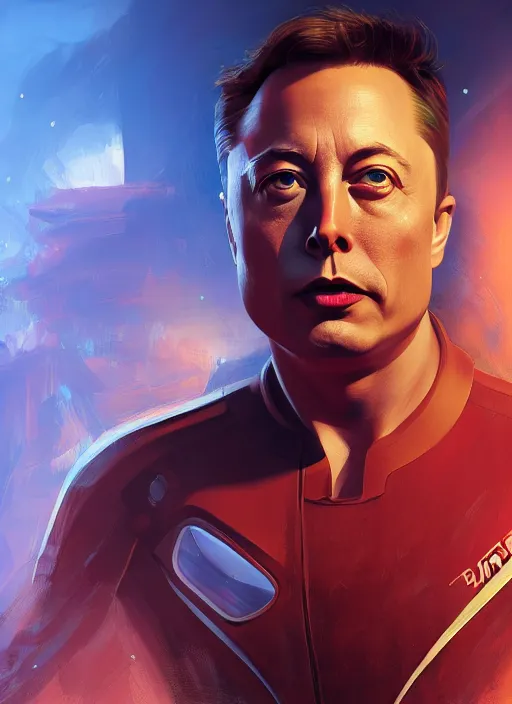 Prompt: ( ( ( hyperrealist cg an epic fantasy comic book style portrait painting of elon musk ) ) ) by mike campau, spacex, mars mission, fantasy, photorealistic, octane render, vibrant colors, unreal engine, dynamic lighting, perfect factions, very detailed faces, trending on artstation, poster, volumetric lighting, 4 k, award winning