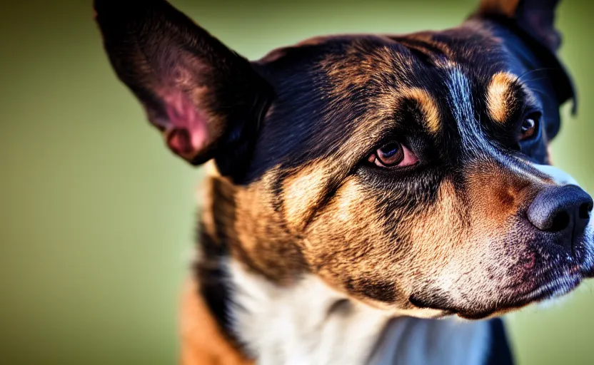 Image similar to portrait of a dog, rim light, beautiful lighting, 8 k