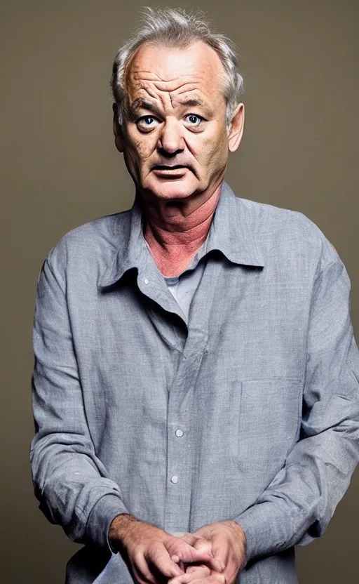 Image similar to bill murray talking stupidly, cinematic composition and lighting