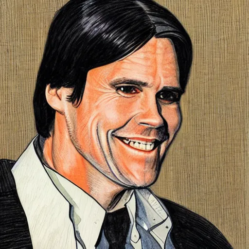 Image similar to Jim Carey portrait drawn by Robert Crump