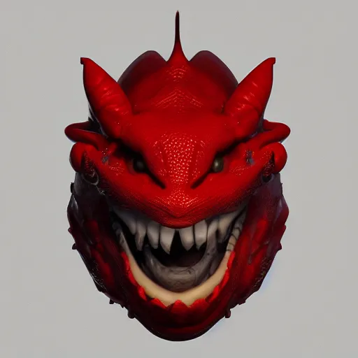 Prompt: portrait of anthropomorphic red fat dragon, no spikes, old, intricate details, octane render, unreal engine, studio light, 8 k