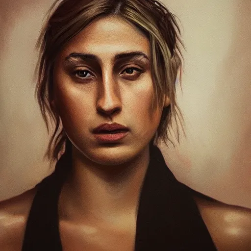 Prompt: Rhea Ripley, cinematic lighting, beautiful, elegant, oil painting, cinematic, portrait, Raphaelite, headroom, headshot photograph, 8K, trending on artstation, volumetric light, lightrays, smoke, cinematic, atmospheric, octane render, Flickr, filmic, CryEngine