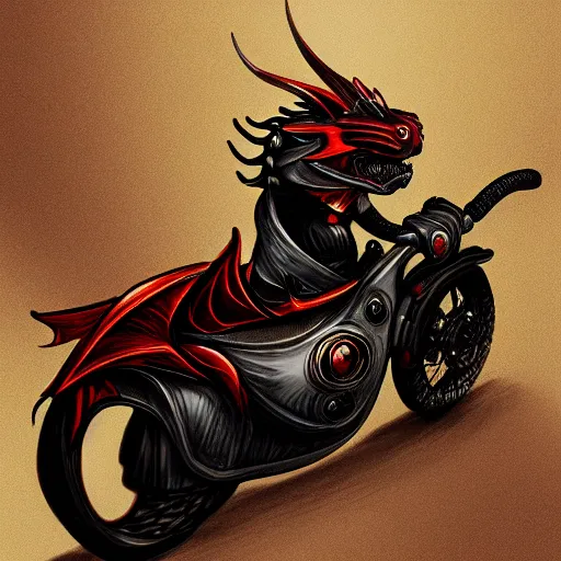 Image similar to a dragon riding a motorbike, modernism, 4 k, ultra detailed, digital art, trending on artstation