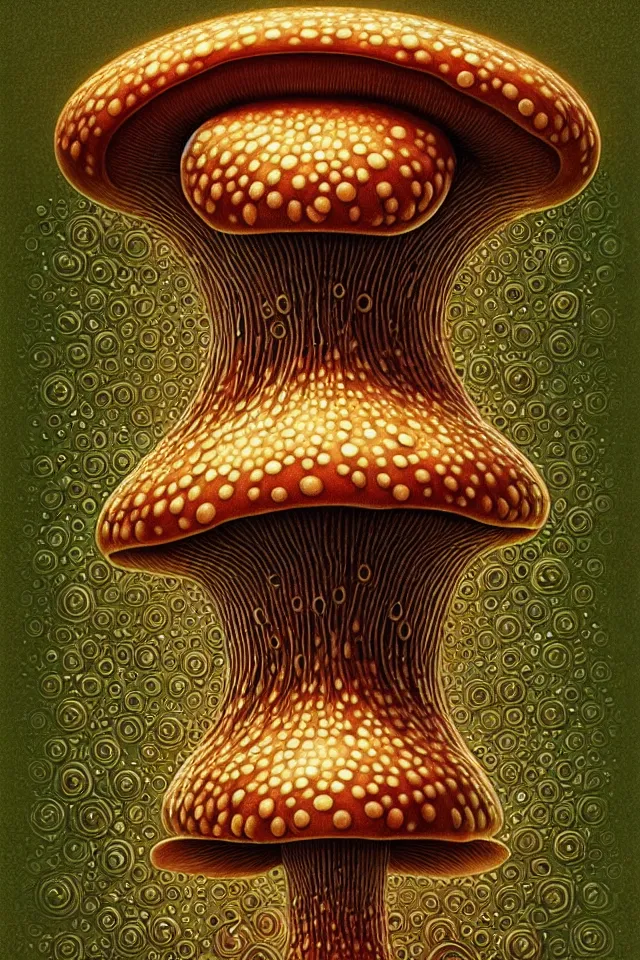 Image similar to mushroom dog artwork symmetrical by naoto hattori