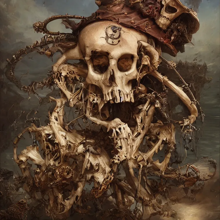 Image similar to pirate skeleton drinking beer by ellen jewett, tomasz alen kopera and Justin Gerard