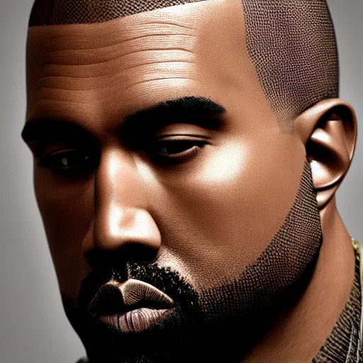 Image similar to highly detailed portrait of kanye west looking right, intricate, cgsociety, unreal engine, octane render, sharp focus, smooth, volumetric lighting, cinematic composition, artstation