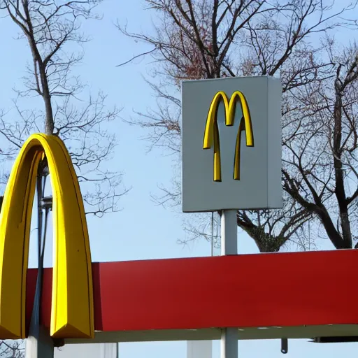 Image similar to a photo of a mcdonalds sign from far away, digital photography