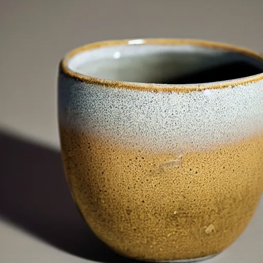 Image similar to photo of a cracked ceramic cup repaired with gold, kintsugi, beautiful, cinematic, high detail,