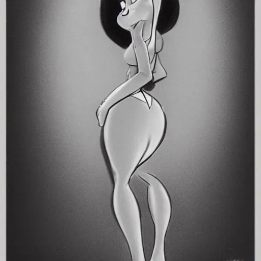 Image similar to milt kahl sketch of thick cuban girl wearing black yoga pants