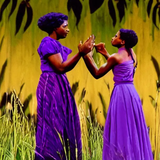 Prompt: the circle of life in the color purple