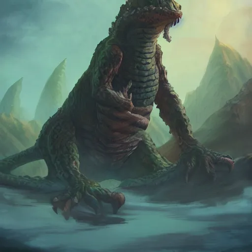 giant gecko monster, creature, cryptid, creepy, titan, | Stable ...