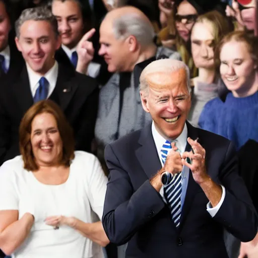 Image similar to joe biden as the pogchamp emote, photo