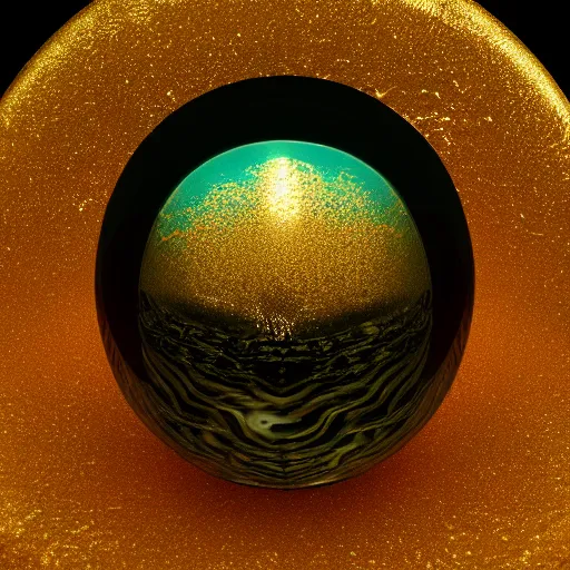 Prompt: tilt shift sphere underwater huge light intricate reflection diffraction refraction marble gold obsidian preraffaellite photography cut, octane, artstation render 8 k neon