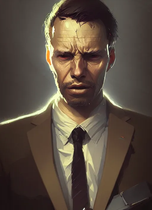 Image similar to portrait of stressed employee, tired, exhausted, highly detailed, digital painting, concept art, smooth, sharp focus, illustration, art by greg rutkowski