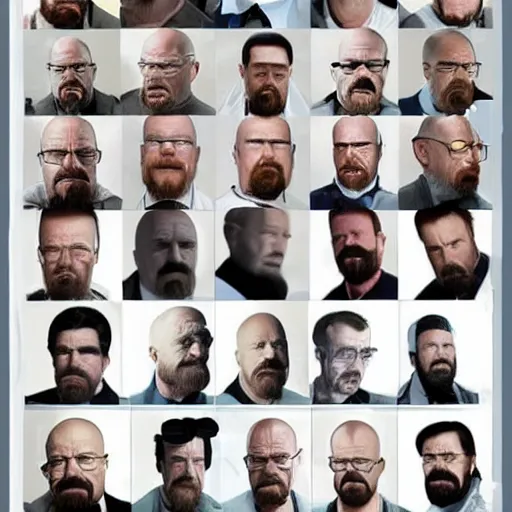 Prompt: Walter White clones