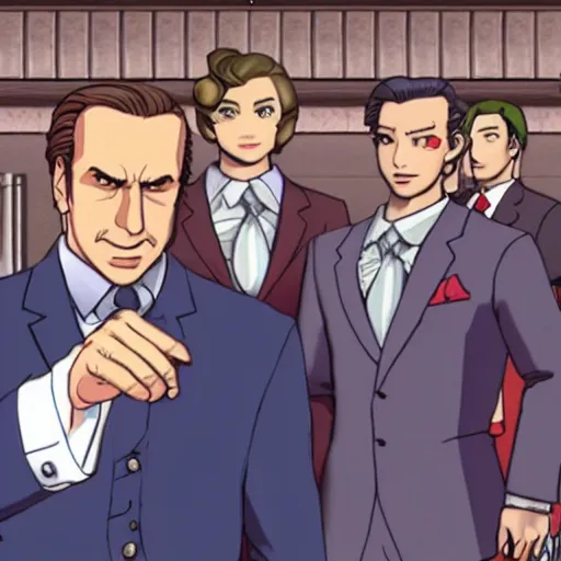 Prompt: saul goodman in ace attorney