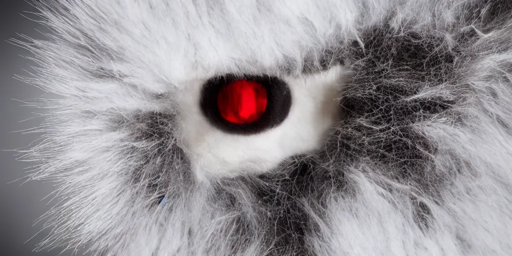 Prompt: white spider with red eyes on white glass table, fur, very realistic, highly detailed, hyperrealism, photo, cinematic, dynamic lighting, octane render