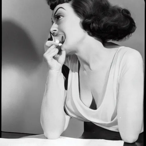 Image similar to joan crawford smoking, photo journalism