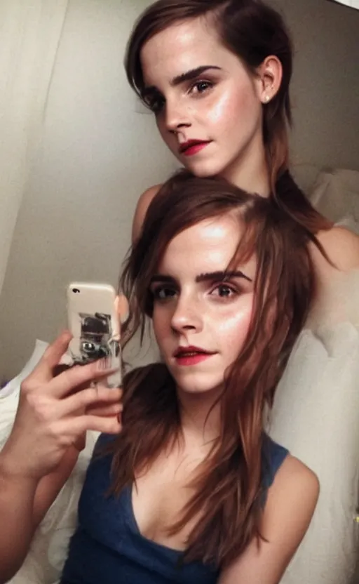 Image similar to emma watson bedroom selfie, instagram, hollywood