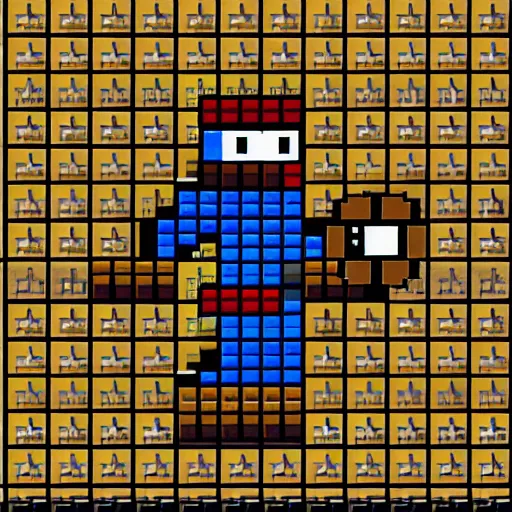 Prompt: pixelated dungeon adventure hero on clear background, 1 2 8 bit, 1 0 0 0 x 1 0 0 0 pixel art, 4 k, super detailed, nintendo game, pixelart, high quality, no blur, sharp geometrical squares, concept pixelart