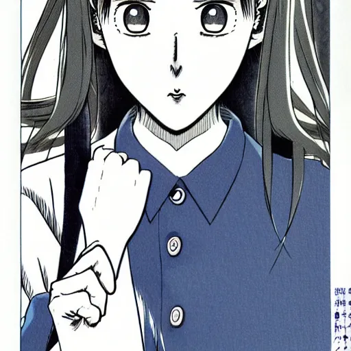 Image similar to young girl by naoki urasawa, detailed, manga, anime, illustration, 9 0's