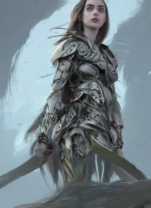 Image similar to a professional portrait of a beautiful young female, clothed in ethereal battle armor, olive skin, long dark hair, beautiful bone structure, symmetrical facial features, intricate, elegant, digital painting, concept art, smooth, sharp focus, finely detailed, illustration, from Valerian and the City of a Thousand Planets, in the style of Ruan Jia and Mandy Jurgens and Artgerm and Greg Rutkowski and William-Adolphe Bouguerea