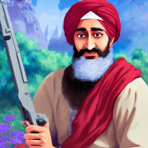 Prompt: Osama Bin Laden appears in new Disney movie, digital painting, 4k, anime key visual, artstation, kuvshinov ilya