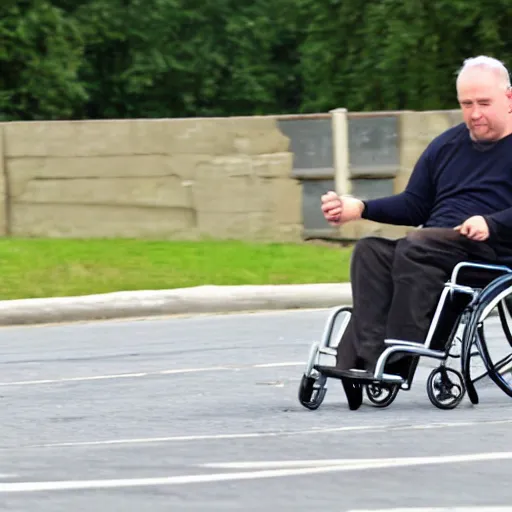 Image similar to jack in a wheelchair, action photo