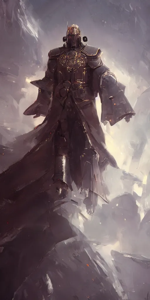 Image similar to concept art by jama jurabaev, futuristic emperor holy inquisition, cinematic shot, trending on artstation, high quality, brush stroke, full body, one character, character design