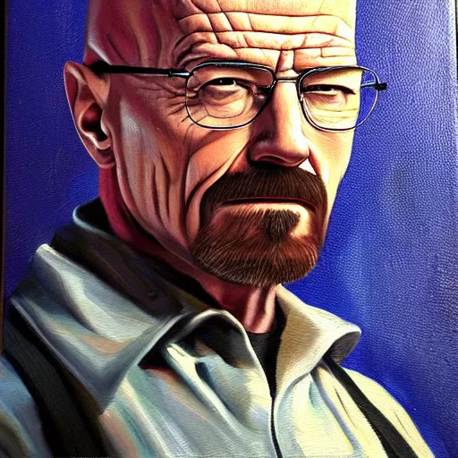 Prompt: Gangster Walter White oil painting
