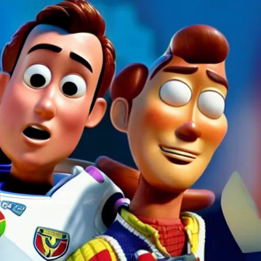 Image similar to movie still of harry kane as woody and son heung - min as buzz lightyear in the movie toy story,