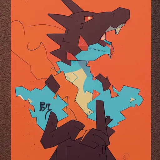 Prompt: Charizard profile picture by Sachin Teng, asymmetrical, Organic Painting , Matte Painting, geometric shapes, hard edges, graffiti, street art:2 by Sachin Teng:4