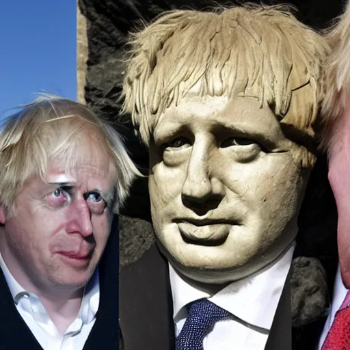 Prompt: boris johnson's face on mount rushmore