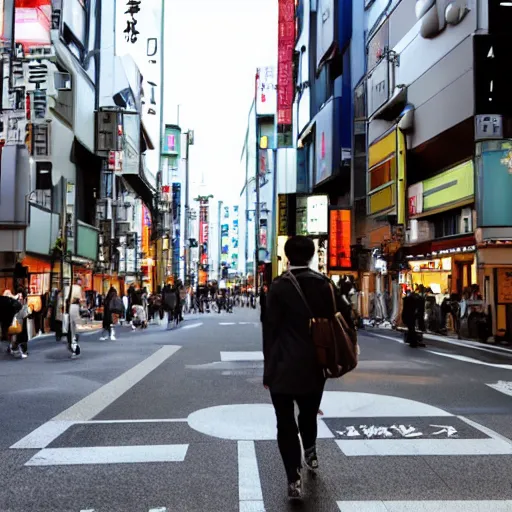 Prompt: a giant walking through tokyo