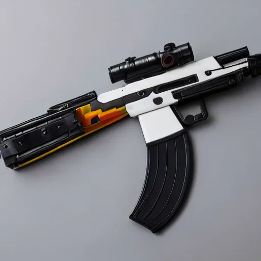 Image similar to AK-47 Nerf gun, product photo, white background