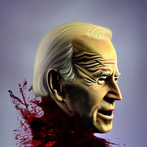 Image similar to devil body, with joe biden head, art in 4 k, high quality