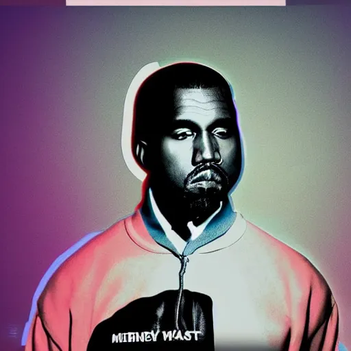 Image similar to kanye west in fashwave style