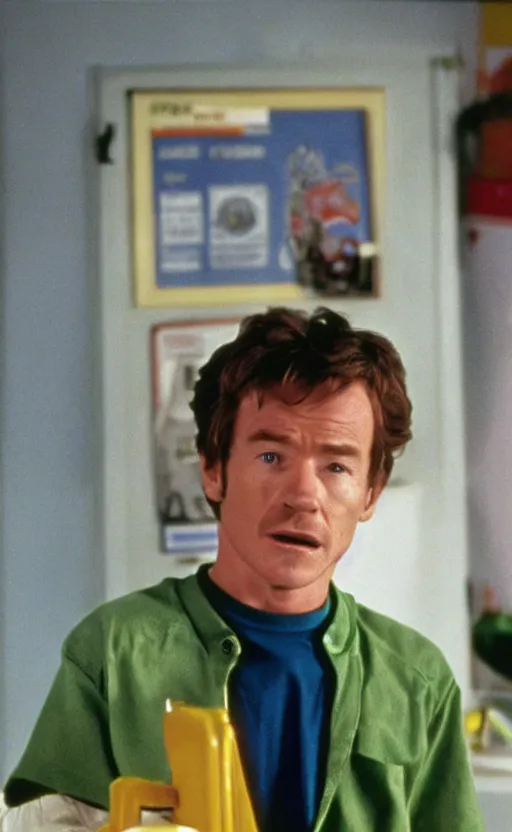Image similar to film still of bryan cranston as hal in the tv show malcolm in the middle, full-shot, 4k
