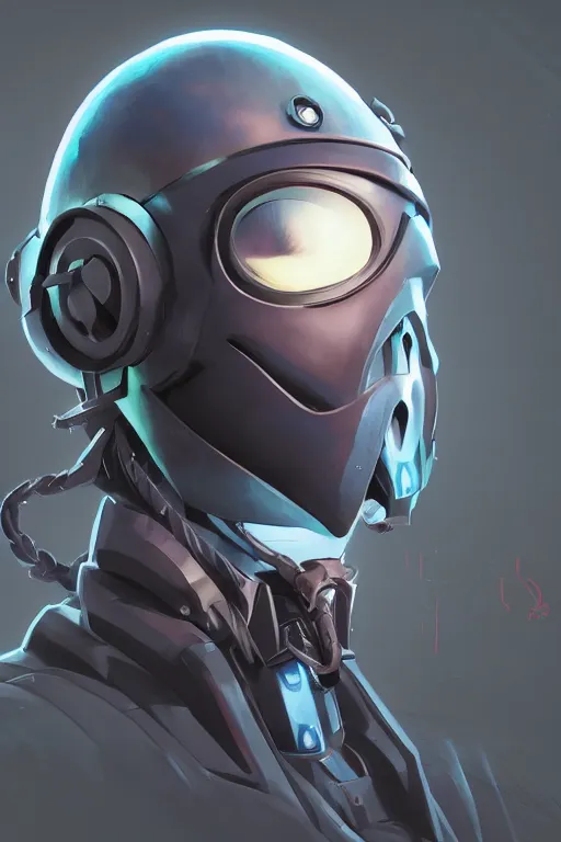 Image similar to epic mask helmet robot ninja portrait stylized as fornite style game design fanart by concept artist gervasio canda, behance hd by jesper ejsing, by rhads, makoto shinkai and lois van baarle, ilya kuvshinov, rossdraws global illumination radiating a glowing aura global illumination ray tracing hdr render in unreal engine 5