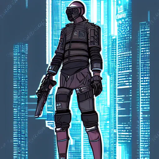 Image similar to cyberpunk character full body