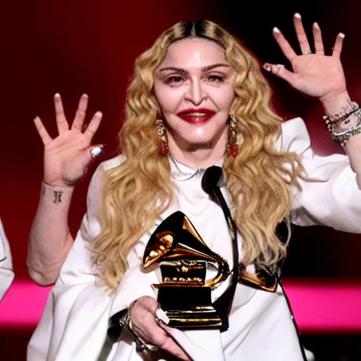 Image similar to madonna winning a grammy award