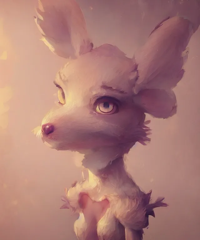 Image similar to a beautiful portrait of a cute anthropomorphic humanoid original fursona fantay character. big eyes. character design by cory loftis, fenghua zhong, ryohei hase, ismail inceoglu and ruan jia. volumetric light, detailed, rendered in octane