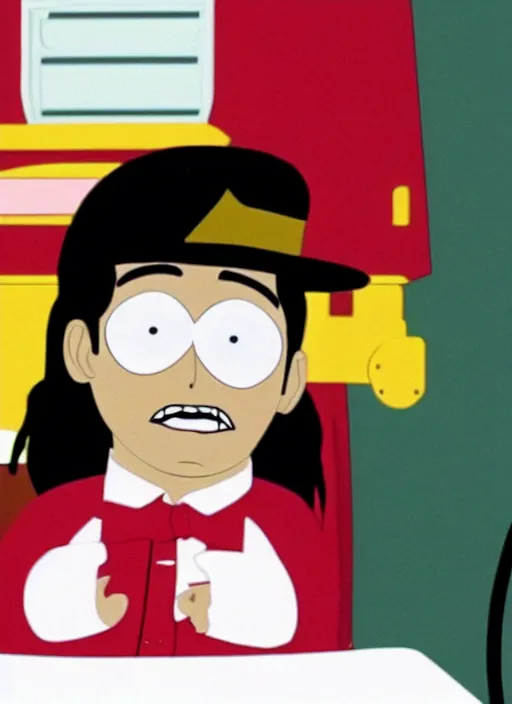 Image similar to film still of michael jackson as a guest on south park, 4k