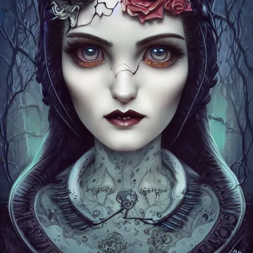 Image similar to Lofi gothic portrait Pixar style by Joe Fenton and Stanley Artgerm and Tom Bagshaw