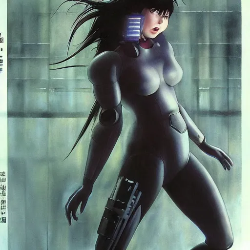 Prompt: laughing man, ghost in the shell, anime, by noriyoshi ohrai, trending on deviantart